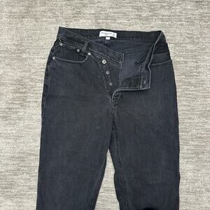 Abercrombie Fitch Jeans Womens 28 Black The Dad High Rise Curve Love Button Fly